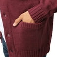thumbnail image 6 of X RAY JEANS Mens Shawl Collar Heavy Gauge Cardigan with City Patch, Burgundy, XL, 6 of 6