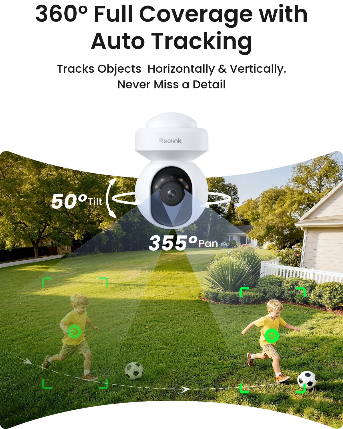 Reolink 8-channel 4K PoE PT NVR Security Camera System + 2TB HDD, 4pcs Outdoor Cameras with 355° Pan 50° Tilt & Auto-Tracking, Smart AI Detection, Spotlights & Two-Way Audio, RLK8-800PT4