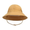 thumbnail image 2 of Zwiiyzr Toddler Boys Girls Bucket Hat Summer Hat for Sun Protection UV-proof Sun Beach Cap Children Kids Solid Color Outdoor Hat Yellow, 2 of 2