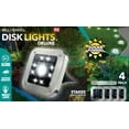 thumbnail image 4 of Bell + Howell Solar-Powered Disk Lights - Outdoor Path Lights with 8 LED Bulbs, Stainless Steel Square Design - 4PK, 4 of 4