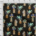 thumbnail image 3 of oneOone Polyester Spandex Black Fabric Floral Vase With Geometrical Craft Projects Decor Fabric Printed By The Yard 56 Inch Wide, 3 of 4