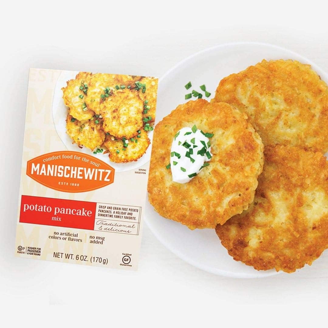 Manischewitz Potato Pancake Mix 6oz (6 Pack) Gluten Free, No MSG, Traditional Style Potato Latke Mix