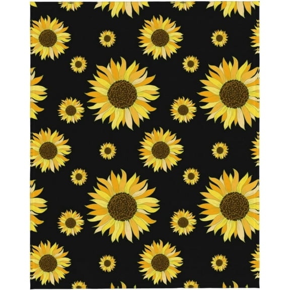 Sunflowers Throw Blanket -Plush Throw Super Soft Fuzzy Warm Blanket , Flannel Fleece Blankets for Sofa, Couch, Bed for All Season 50"X40"