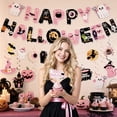 thumbnail image 5 of Halloween Party Decorations, Happy Halloween Banner, Pink Halloween Decor, Cute Halloween Decor, Pre-Strung No Assembly Needed Hanging Letter Banner Set for Indoor Mantel,, 5 of 6