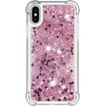 thumbnail image 2 of Compatible with iPhone X Case, iPhone Xs Case Glitter Luxury Cute Love Liquid Quicksand Clear Soft TPU Girls Women Stylish Bumper Shockproof Protective Case for iPhone X/Xs Rose Gold YB, 2 of 12
