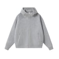 thumbnail image 1 of Autumn/Winter Heavyweight 400G High-Neck Zipper Hoodie Men's Thick Solid Color Hooded Sweatshirt Couple Style Casual Top, 1 of 4