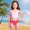 Watermelon Red, variant on Girls Swimwear Cute Solid Triangle Swim Bottom With Irregular Side Design Orange Size 5-6 Years