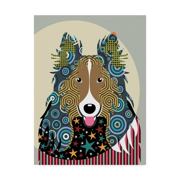 Trademark Fine Art 'Rough Collie' Canvas Art by Lanre Adefioye