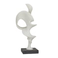 thumbnail image 7 of 9" x 20" White Polystone Abstract Sculpture with Black Base, by DecMode, 7 of 7