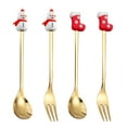 thumbnail image 2 of TERGAYEE Christmas Spoon Fork Set with Gift Box,Gold Stainless Steel Dessert Spoon Fork Tea Spoon with Christmas Pendant for Xmas Party Tableware Decor, 2 of 7