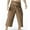 Brown Casual Pants for Men, variant on Men's Loose Fit Linen Harem Pants with Pockets Lightweight Thai Style Hippie Yoga Trousers Black Free Size