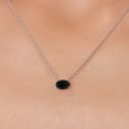 thumbnail image 3 of Gem Stone King 10K White Gold Black Pendant Necklace for Women | 0.40 Cttw | Gemstone Birthstone | Oval 6X4MM | With 18 inch Chain, 3 of 6