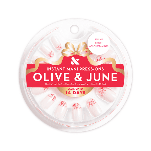 Olive & June Press On Assorted Mints, Short Round