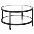 thumbnail image 2 of Evelyn&Zoe Inez 32" Wide Round Coffee Table with Glass Shelf in Brass, 2 of 9