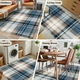 thumbnail image 5 of 3'x5' Area Rugs, Blue Brown Plaid Indoor Outdoor Area Rug for Living Room Bedroom, Vintage Abstract Stripes Lattice Washable Bathroom Rugs Kitchen Floor Carpet Mats Home Decor Aesthetic, 5 of 8