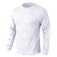 thumbnail image 5 of DODADAWANJ Mens Waffle Knit Long Sleeve Shirt Casual Loose Crew Neck Shirts Solid Color Fall T Shirts 2025 White XL, 5 of 8