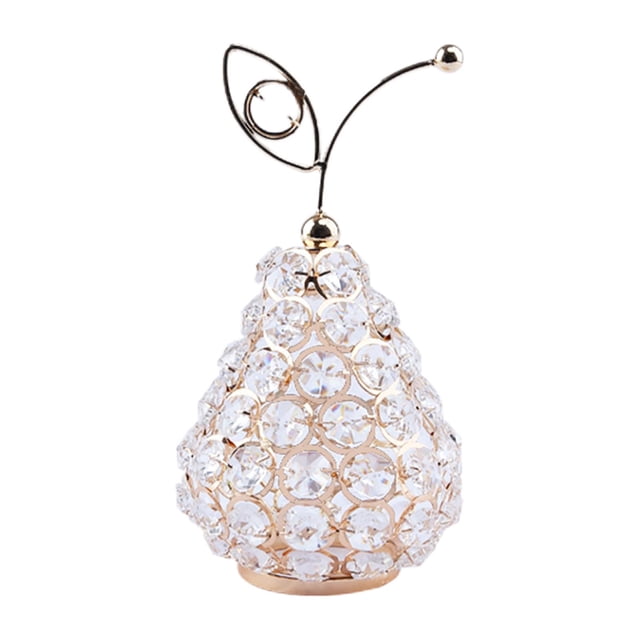 Adorno de Fruta de Cristal, Figuras de Pera Coleccionables, Artesanía de Pera de Fruta de Cristal para Cumpleaños, Sa de Estar, octagonales Sunnimix Estatua de fruta de cristal