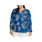 MSRP $99 Vince Camuto Plus Size Printed Faux-Wrap Top Size 3X