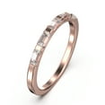thumbnail image 2 of .40ct Baguette Cut Five Diamond Moissanites 18K Rose Gold Over Silver Wedding Band, 2 of 4