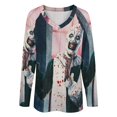 thumbnail image 4 of Terrifier Womens T Shirts V Neck Long Sleeve Tops Causal Loose Summer T-Shirts XL, 4 of 7
