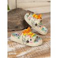thumbnail image 3 of Fashionable Wedge Slide Sandals For Women, All Over Print Lace-up Front Metal & Chain Decor Sandals, 3 of 5