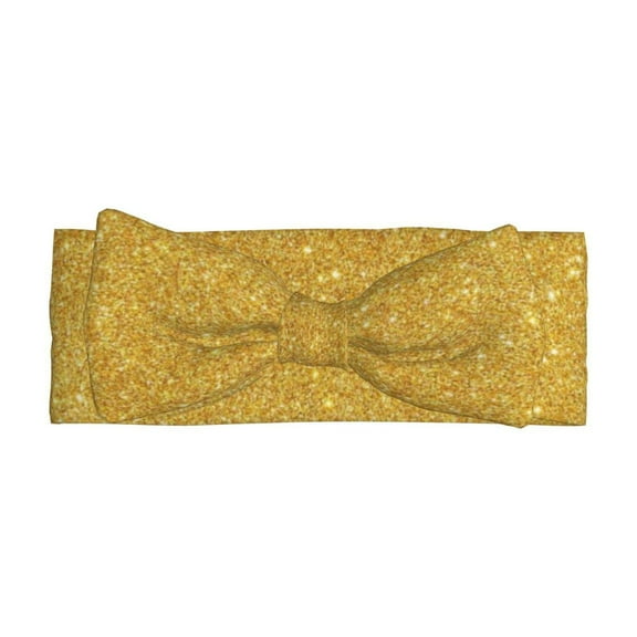 Daiia Gold Shiny Printed Handmade Baby Headbands Soft Stretchy Hair Bands with Bows for Newborn Infant Baby Toddler Girls
