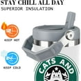 thumbnail image 3 of Cat Tumbler with Lid And Straw - 30oz Stainless Steel Cup - Funny Cat Gifts For Women, 3 of 6