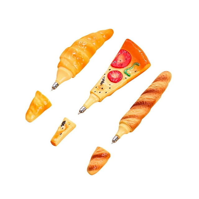 Food bread Pizza Shaped Ballpiont Pens Gel Pen Kids Student Wrinting Supplies Nice Pens for Men Ink Pens with Lighted Tips Color Highlighters Set Cheat Pens Pens Colorful Fancy Pen Light up Pen Cool