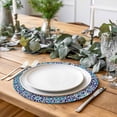thumbnail image 2 of Vintage Morocco Round 15 Inch Placemats Set of 6, Traditional Tribal Abstract Geometric Blue HeatResistant Non Slip Place Mats for Dining Table, Wipeable Braided Kitchen Table Mats for Housewarming, 2 of 9