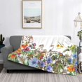 thumbnail image 2 of Honeii Herbs and Wildflowers print throw blanket, crafted from cozy cotton flannel, offers versatile home decor as a bedding suitable for all seasons.-50"x40", 2 of 6