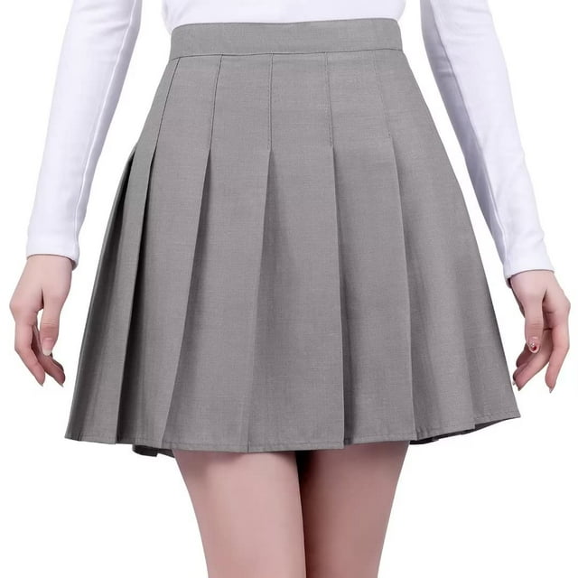 Falda Yewsea plisada para tenis y golf en forma de A con pantalones cortos, color gris claro