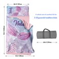 thumbnail image 6 of Kainsy Personalized Toddler Girls Sleeping Bag Nap Mat for Daycare, Mermaid Kids Sleeping Bag with Pillow & Blanket for Preschool Kindergarten, Custom Name Napsack Pink Purple, 6 of 9