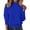 Blue, variant on Women's Mock Neck Sweater, Solid Color Long Sleeve Pullover, Loose Fit Casual Basic Top, Fall Winter Everyday Knit Sweater, Simple Crewneck Pullover Yellow L
