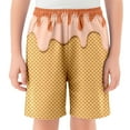 thumbnail image 2 of BloomJoy Big Kid Ice Cream Shorts 2-14T Boy Girl Elastic Waist with Pockets Summer Cool Preppy Ice Cream Baseball Shorts 11-12 Years Orange Summer Shorts, 2 of 5