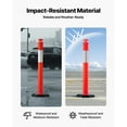 thumbnail image 5 of KFFKFF Set of 9 Traffic Delineator Posts, 48-inch Safety Cones with Weighted Base and Reflective Bands, Durable Posts for Construction Zones, Parking Areas, and Crowd Management, Red, 5 of 9