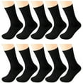 thumbnail image 2 of Falari Men's Black Dress Socks, 10 Pairs Pack, Size 10-13, Fits Shoe Size 6-10, 2 of 5