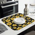 thumbnail image 3 of Sunflower Floral Dish Drying Mat for Kitchen Sink, Foldable Microfiber Pad, Absorbent Rack Drainer Mat for Countertop Use, 16x18 Inch, 3 of 7