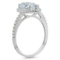 thumbnail image 2 of 2.38 ct Pear Cut Natural Aquamarine with Simulated Diamond Halo Accents 18K White Gold Womens Engagement Ring, 2 of 5