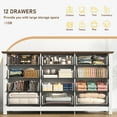 thumbnail image 3 of ChVans Farmhouse 12 Drawers Dresser for Bedroom, 63'' Wide Wood Rustic Chest of Drawers with Natural Texture, Vintage Design, Large Storage Dressers Organizer for Living Room, Hallway, 3 of 7
