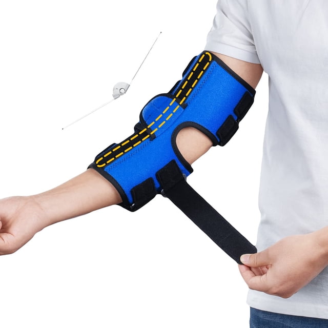 Férula de codo para síndrome del túnel cubital y atrapamiento del nervio cubital Nuevo mejorado con 4 ángulos Codo fijo ajustable que evita la flexión excesiva para hombres y mujeres se adapta al braz