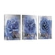 thumbnail image 1 of Cuadro Decorativo Canvas Revolution Set De 3 Cuadros 25x38 cm Rosas Pintura azul, 1 of 5
