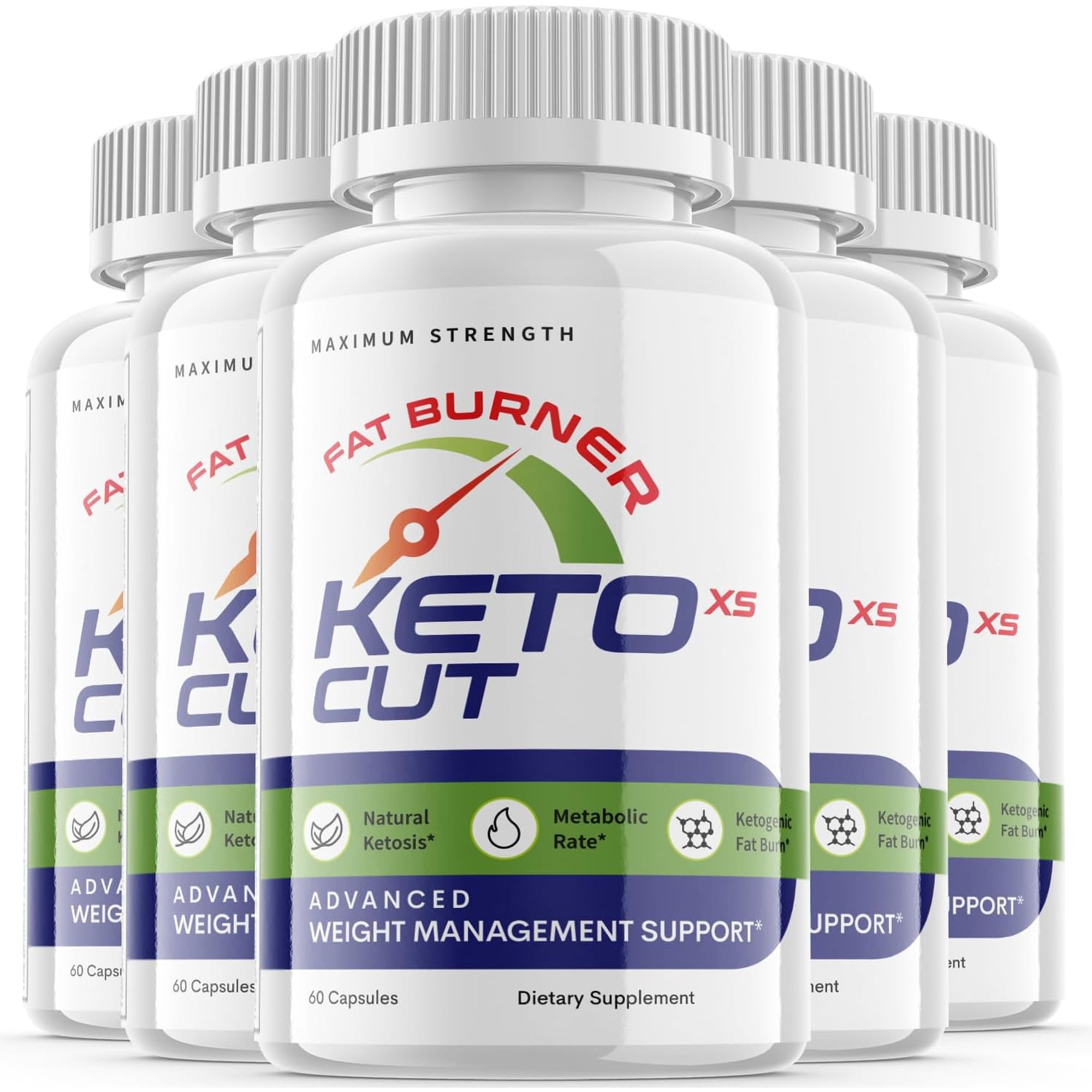 (5 Pack) Keto Cut XS - Keto Weight Loss Formula - Energy & Focus Boosting Dietary Supplements for Weight Management & Metabolism - Advanced Fat Burn Raspberry Ketones Pills - 300 Capsules