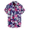 thumbnail image 1 of Men's Hawaiian Printed Button Short Sleeve Shirts Men's Casual Fashion Short Sleeve ShirtsL, 1 of 4