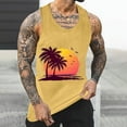 thumbnail image 2 of ZCFZJW Men's Workout Tank Tops Quick Dry Sleeveless Tropical Shirts for Men Muscle Moisture Wicking Bodybuilding Gym Lightweight Graphic Tees Shirt Yellow XXL, 2 of 5