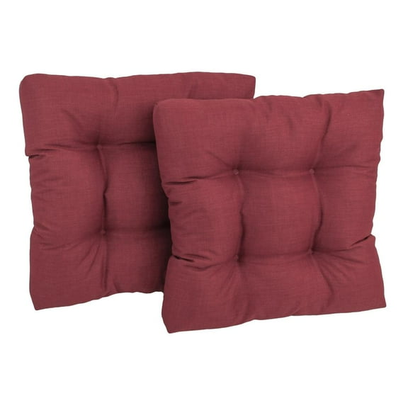 Blazing Needles 19-inch Squared Solid Spun Polyester Tufted Dining Chair Cushions (Set of 2) 94005-2CH-REO-SOL-17