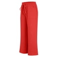 thumbnail image 6 of HCYSFG Uniform Pants For Girls Back To School Solid Color Elastic Waist Side Pocket Wide Leg Trousers Casual School Wear Pants, 6 of 9