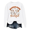 thumbnail image 1 of Wyzesi Sweatshirts d'Automne pour Femmes en Coton Pull à Capuche Tendance Imprimé Lettre Col Rond pour Automne Hiver Sweatshirts Graphiques Bleu Bière Maternité, 1 of 3