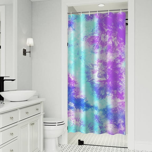 Colorful Tie Dye Pattern Shower Curtain 36"x72" ,Bathroom Decorative Shower Curtains Set with 12 Hooks,Modern Waterproof Washable Shower Curtain