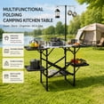 thumbnail image 2 of Leumius Portable Camping Kitchen Table with Heat Resistant Top,Folding Outdoor Cooking Station with 4 Side Tables,Storage Rack & Lamp Post for Picnics,Camping,Trips,Black, 2 of 8