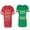 Men Red / Women Green, variant on Christmas King Queen Matching Couple Cotton Jerseys (Men Red / Women Black) (Men S / Women S)